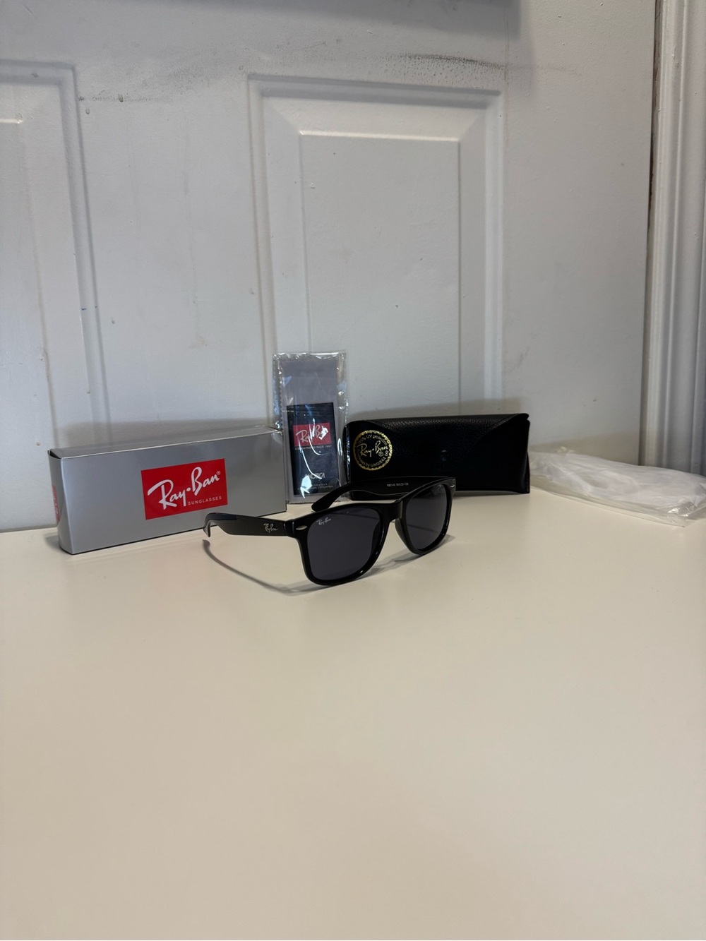 Ray-Ban Men’s Black Frame with Dark Gray Lenses Sunglasses
